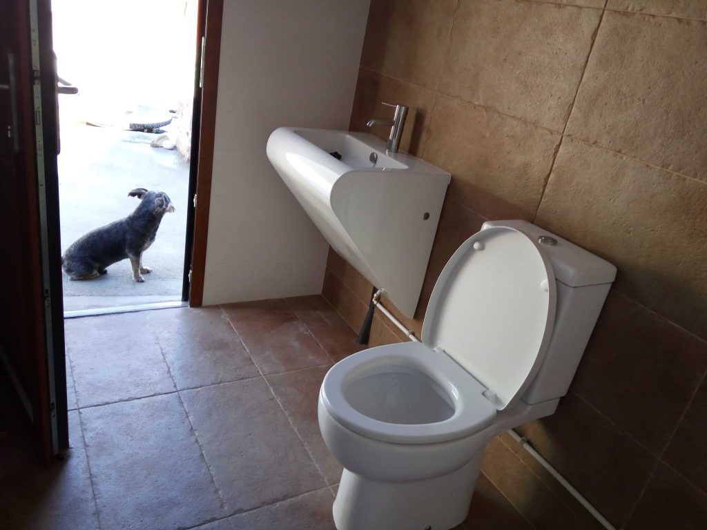 lavabo y water baño barbacoa